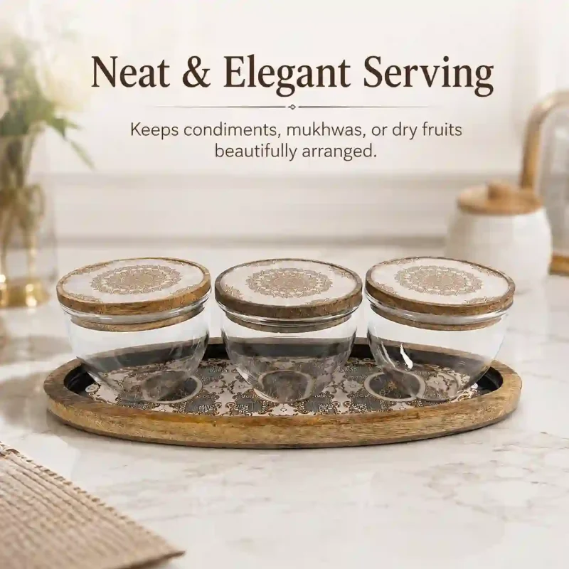 Legacy 3 Pcs Serving Set with Tray-Dining Tableware (Set of 1)