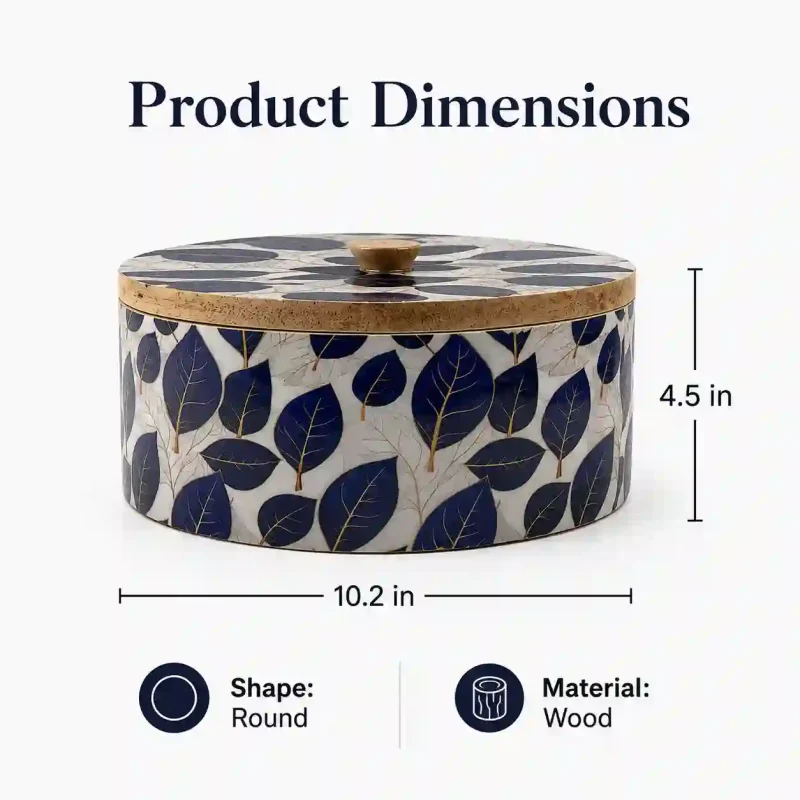 Traditional Wooden Roti Box-Floral Pattern (Set of 1)
