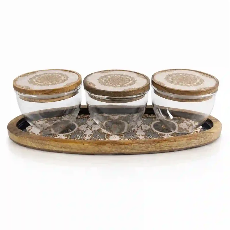 Legacy 3 Pcs Serving Set with Tray-Dining Tableware (Set of 1)
