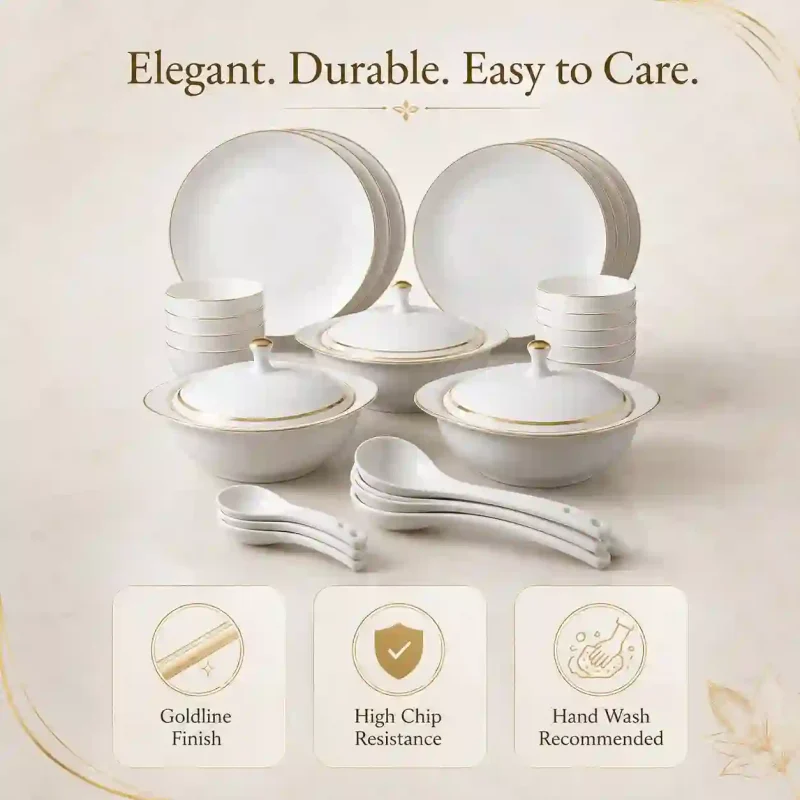 Nadia Goldline Dinner Set-40 Pcs-Premium (Set of 1)