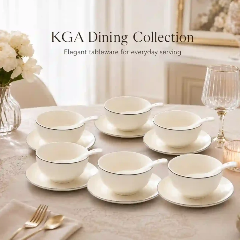 Nadia 6 Piece Bowl Set - with Plate and Spoon (Set of 1)