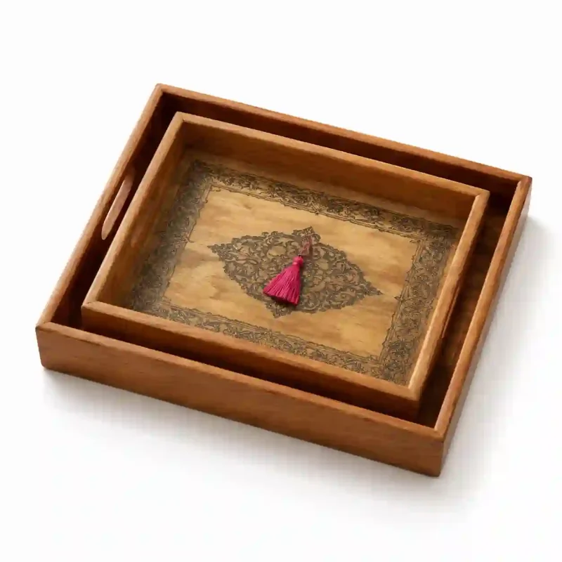 Pearl Serving 2 Tray-Printed Design (Set of 1)