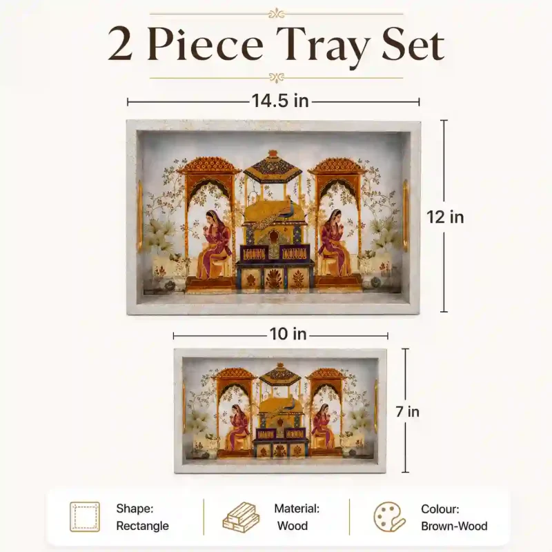 Sanskriti Serving 2 Pieces Tray - Elegant & Durable (Set of 1)