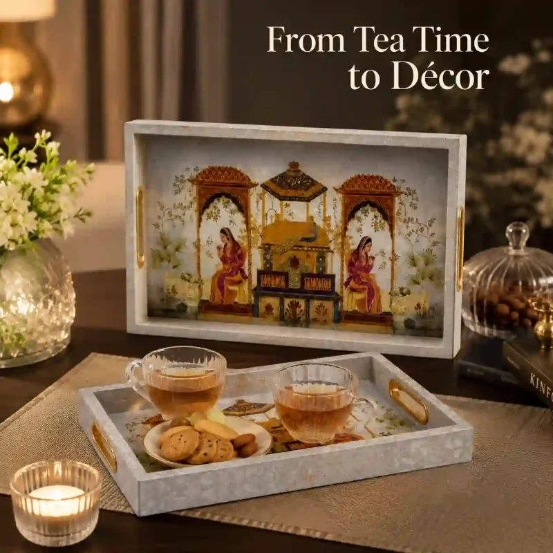 Sanskriti Serving 2 Pieces Tray - Elegant & Durable (Set of 1)