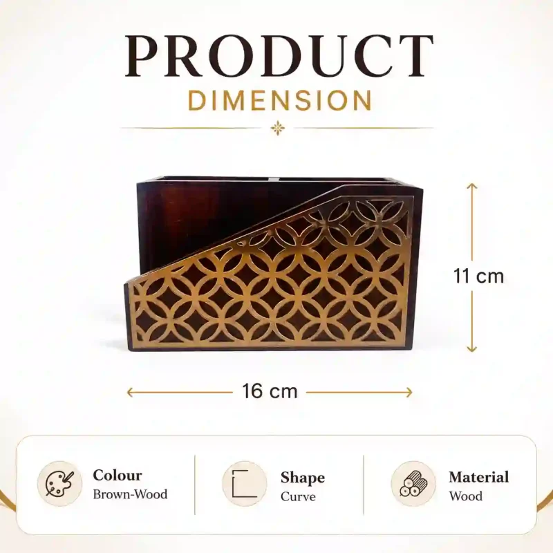 Side Cut Napkin Holder With 2 Compartment-Holder (Set of 1)