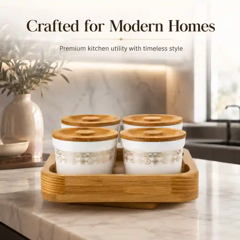 Revolving Aura Jars 4 Pieces with Tray (Set of 1)