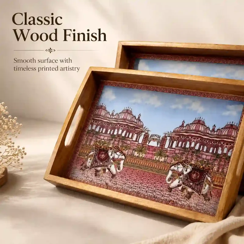 Rectangle Classic Tray 2 Pieces-Serving & Decor (Set of 1)