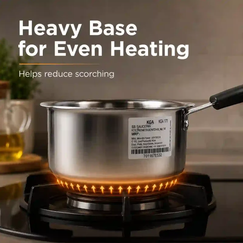 Stainless Steel Saucepan No. 14-Heavy Base (Set of 1)