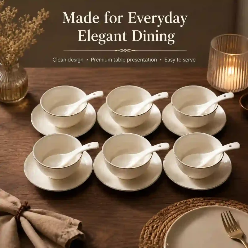 Nadia 6 Piece Bowl Set - with Plate and Spoon (Set of 1)