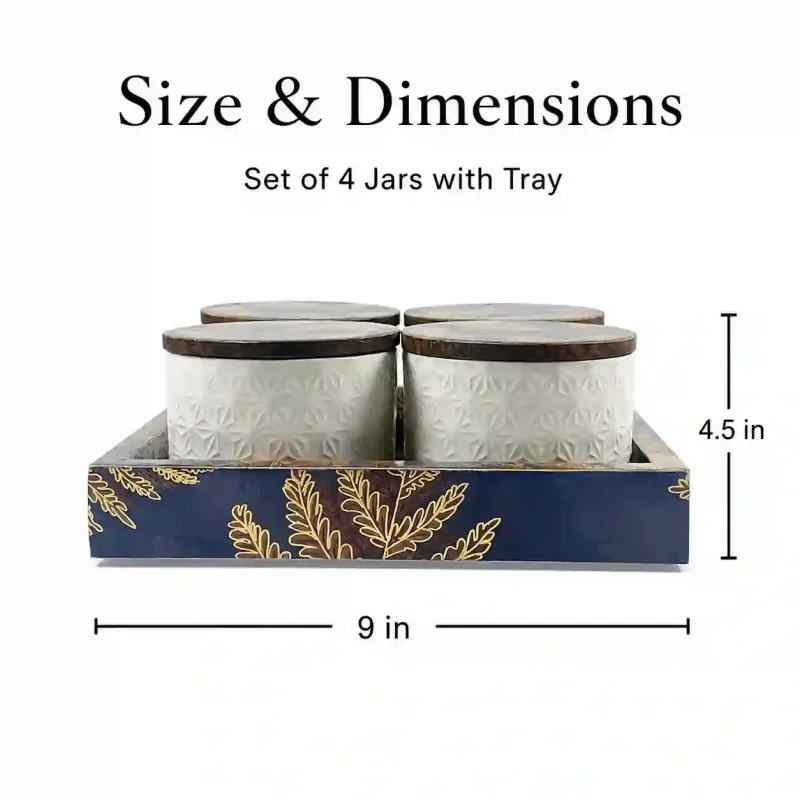 Sanskriti Ceramic 4 Pcs Jars-Spice Storage (Set of 1)