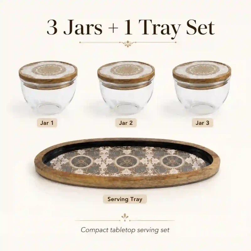 Legacy 3 Pcs Serving Set with Tray-Dining Tableware (Set of 1)