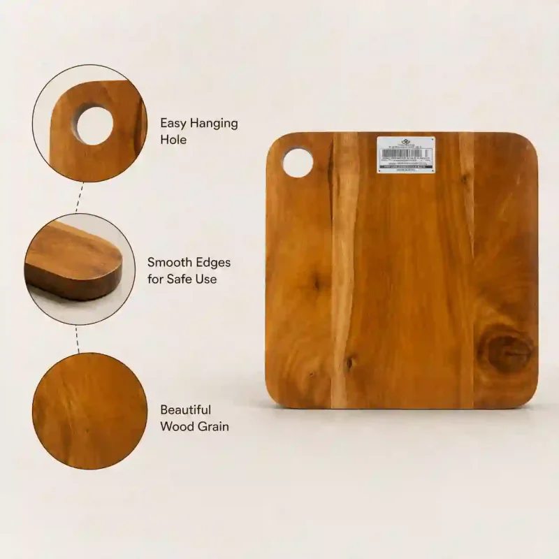 Wooden Chopping Board-12 Inch Square-Kitchen (Set of 1)