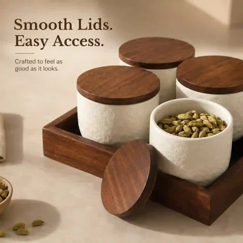 Solitaire Storage 4 Jars - Kitchen Pantry (Set of 1)