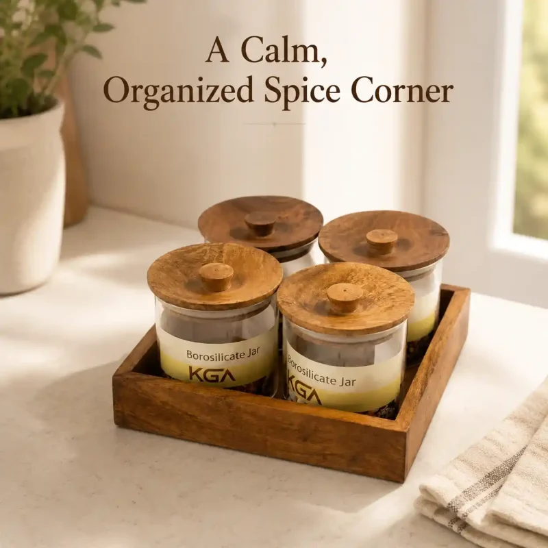 4 Premium Glass Spice Jars with Wooden Lids: Grab the Best Set