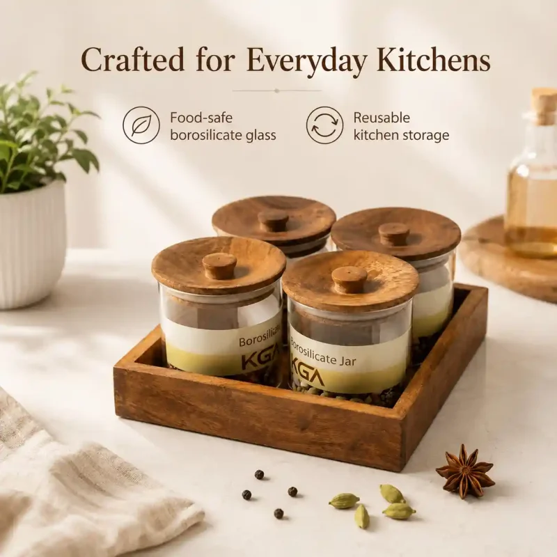 4 Premium Glass Spice Jars with Wooden Lids: Grab the Best Set