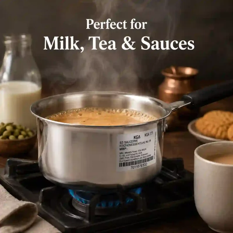 Stainless Steel Saucepan No. 14-Heavy Base (Set of 1)