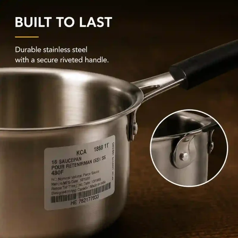 Stainless Steel Saucepan No 13-Durable Milk Pan (Set of 1)