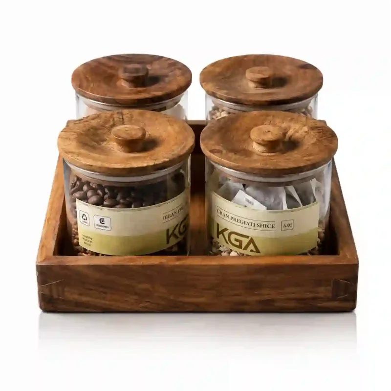 Imperio 4 Glass Serving Set - Premium Black Finish (Set of 1)