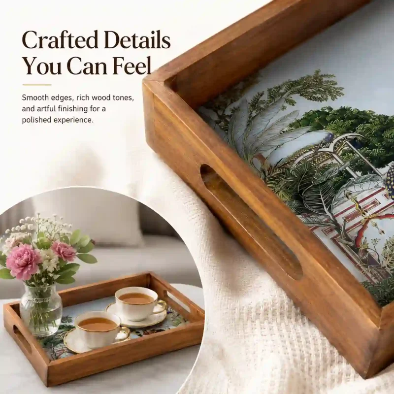 Rectangle Luxurious Tray 2 Pieces-Elegant Serving (Set of 1)