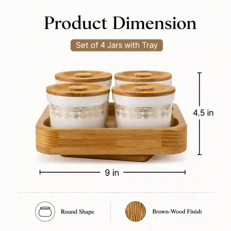 Revolving Aura Jars 4 Pieces with Tray (Set of 1)