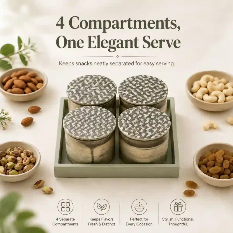 Signature Dryfruit Box-4 Compartment-Serving (Set of 1)