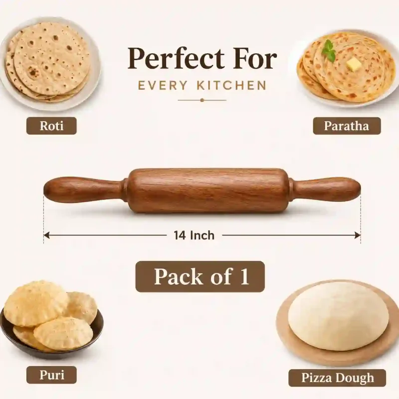 Wooden Rolling Belan-14 Inch Belan-Kitchen (Set of 1)