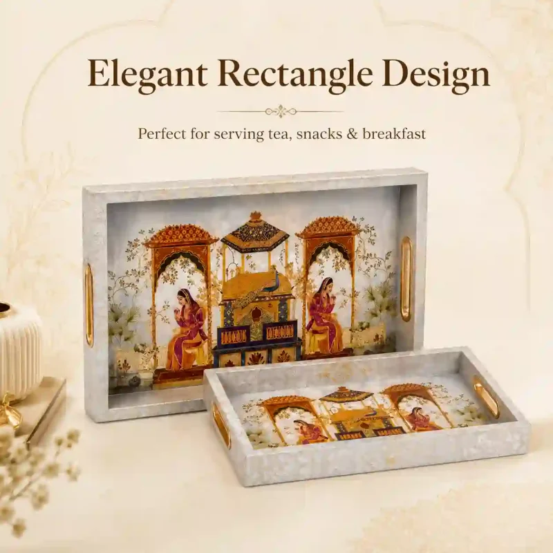 Sanskriti Serving 2 Pieces Tray - Elegant & Durable (Set of 1)