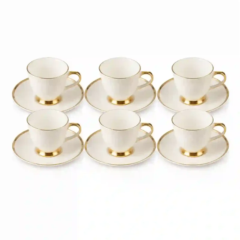 Ceramic Tea Set - 6 Pcs for Home Serving (Set of 1)