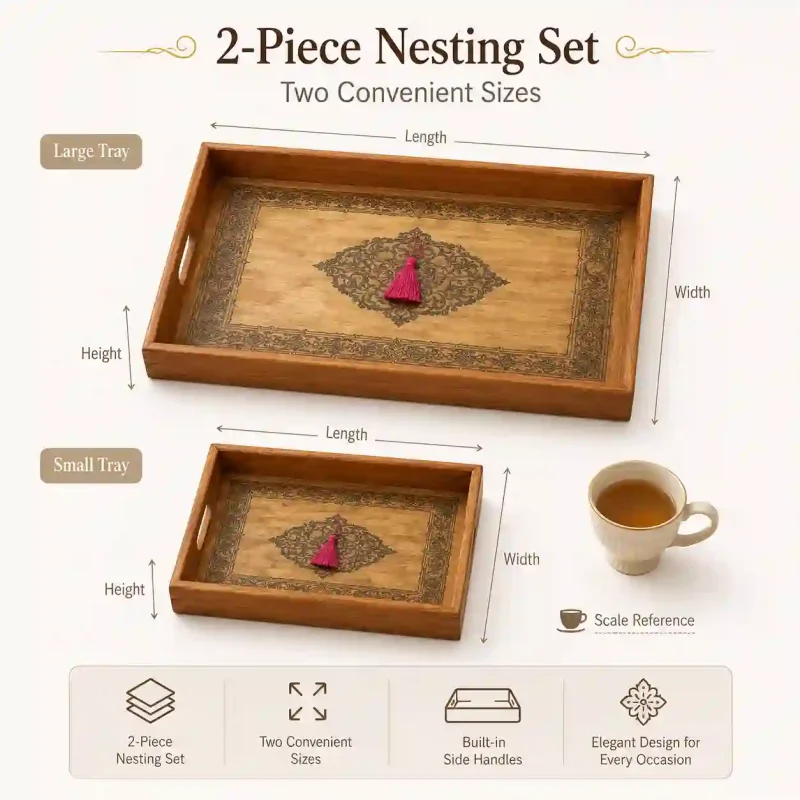 Pearl Serving 2 Tray-Printed Design (Set of 1)