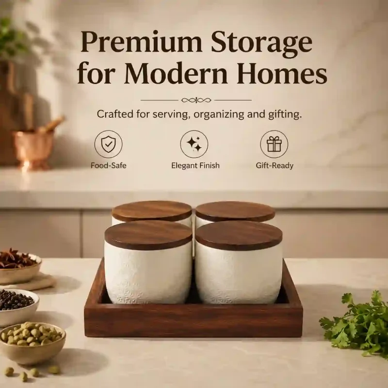 Solitaire Storage 4 Jars - Kitchen Pantry (Set of 1)