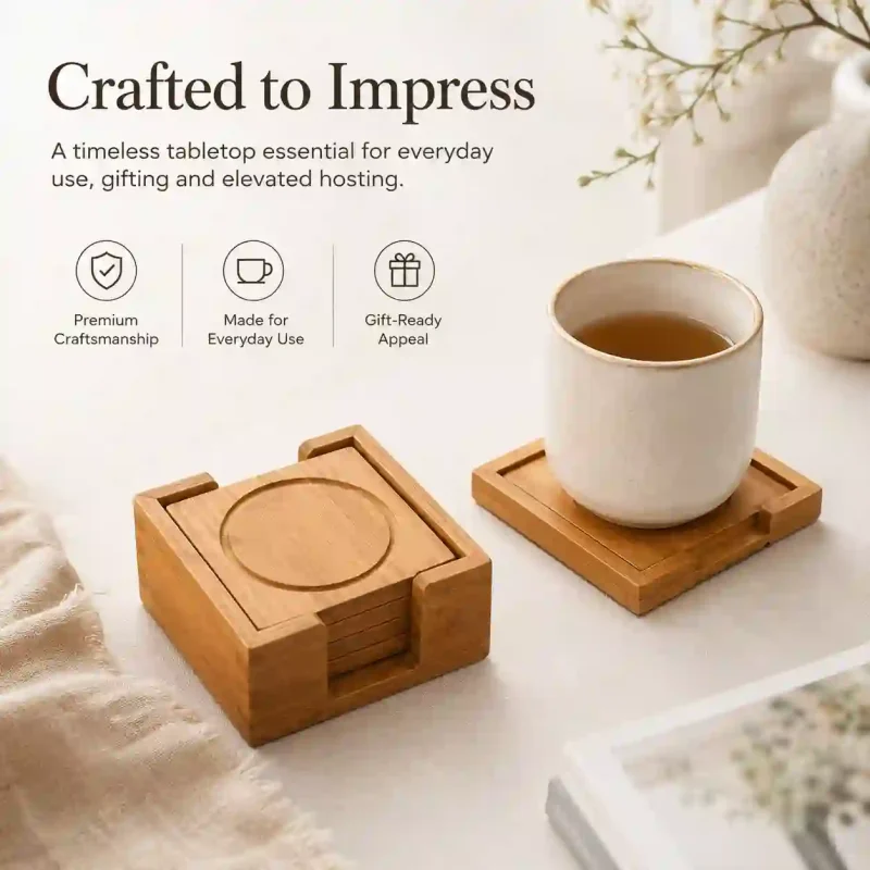 Wooden Coaster Stand (Set of 1)