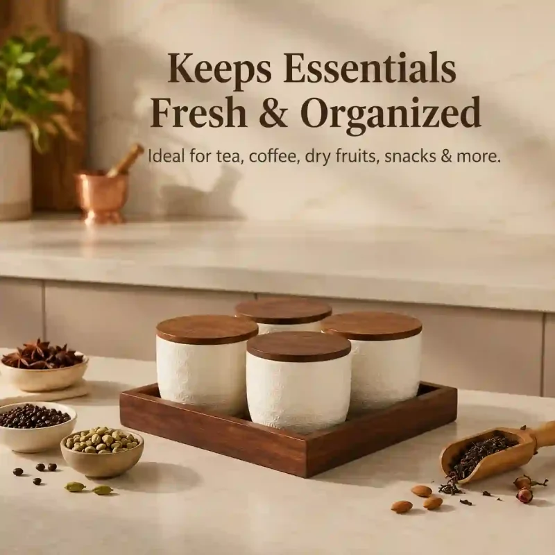 Solitaire Storage 4 Jars - Kitchen Pantry (Set of 1)