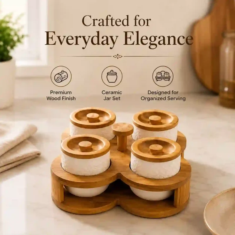 Revolving Ceramic Jar 4 Pieces-Food Storage (Set of 1)
