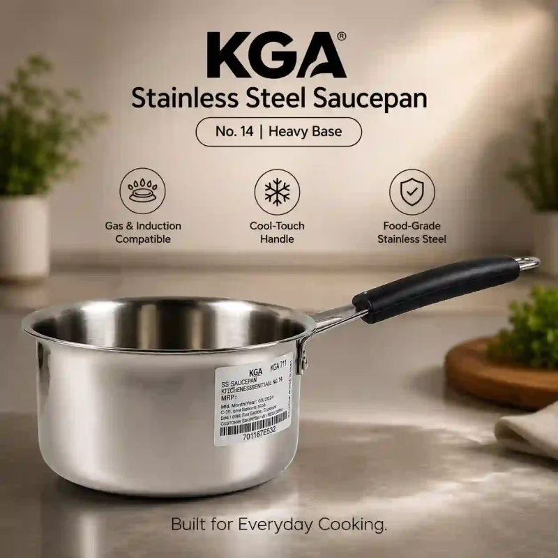 Stainless Steel Saucepan No. 14-Heavy Base (Set of 1)