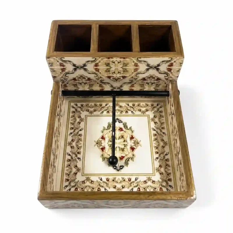 Signature Napkin Holder With 3 Compartment - Organiser (Set of 1)