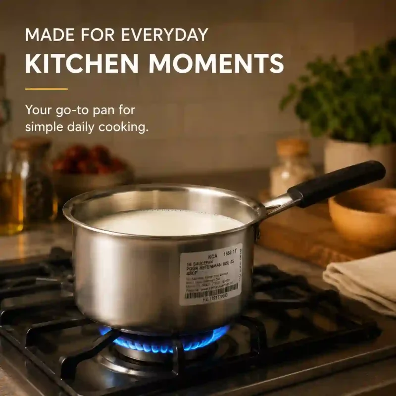 Stainless Steel Saucepan No 13-Durable Milk Pan (Set of 1)