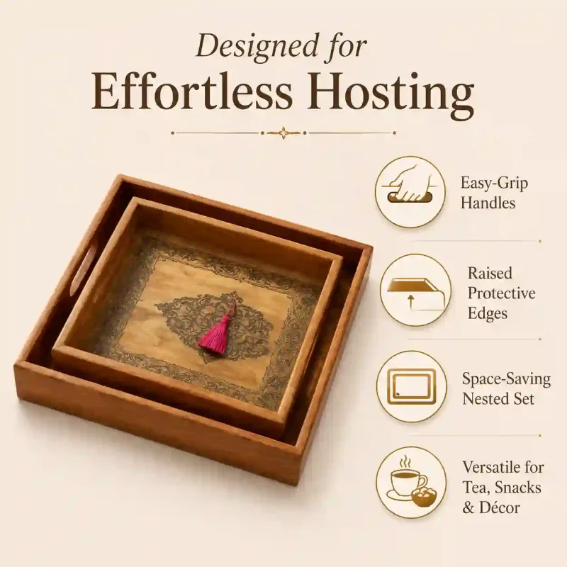 Pearl Serving 2 Tray-Printed Design (Set of 1)