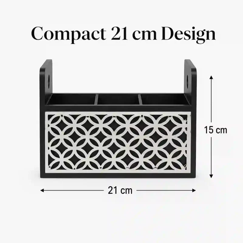 Napkin Cum Cutlery Holder With 3 Compartment (Set of 1)