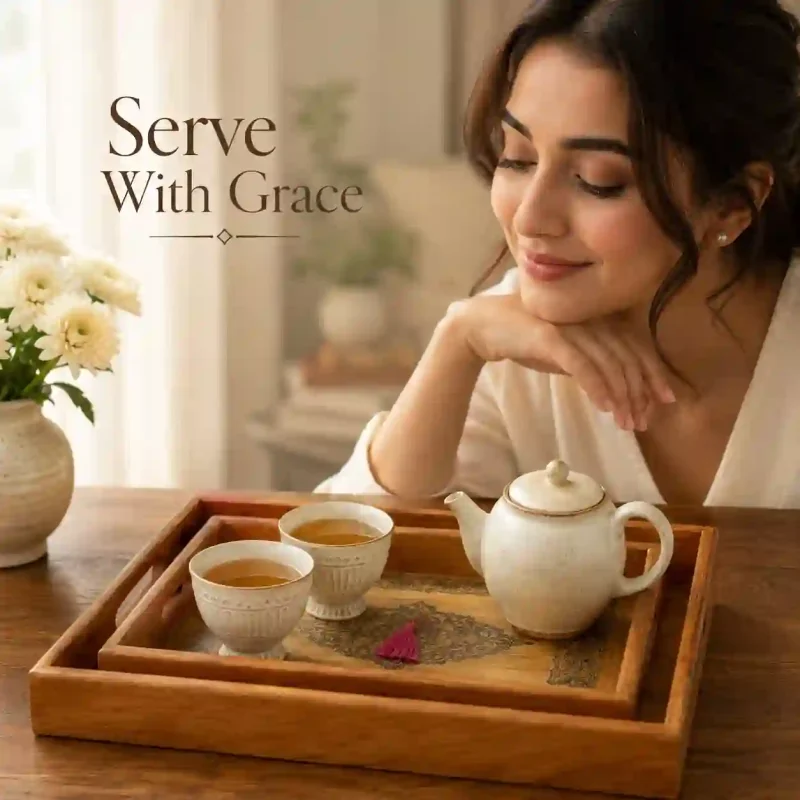 Pearl Serving 2 Tray-Printed Design (Set of 1)