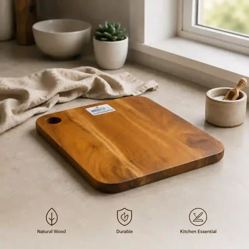 Wooden Chopping Board-12 Inch Square-Kitchen (Set of 1)