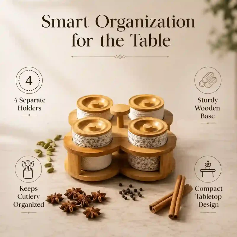 Revolving Cutlery 4 Organizer - 360 Degree Rotating (Set of 1)