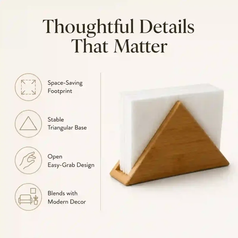 Triangular Napkin Stand - Modern Tissue Holder (Set of 1)