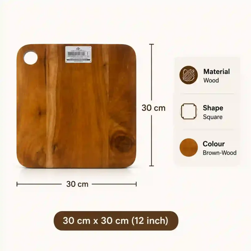Wooden Chopping Board-12 Inch Square-Kitchen (Set of 1)
