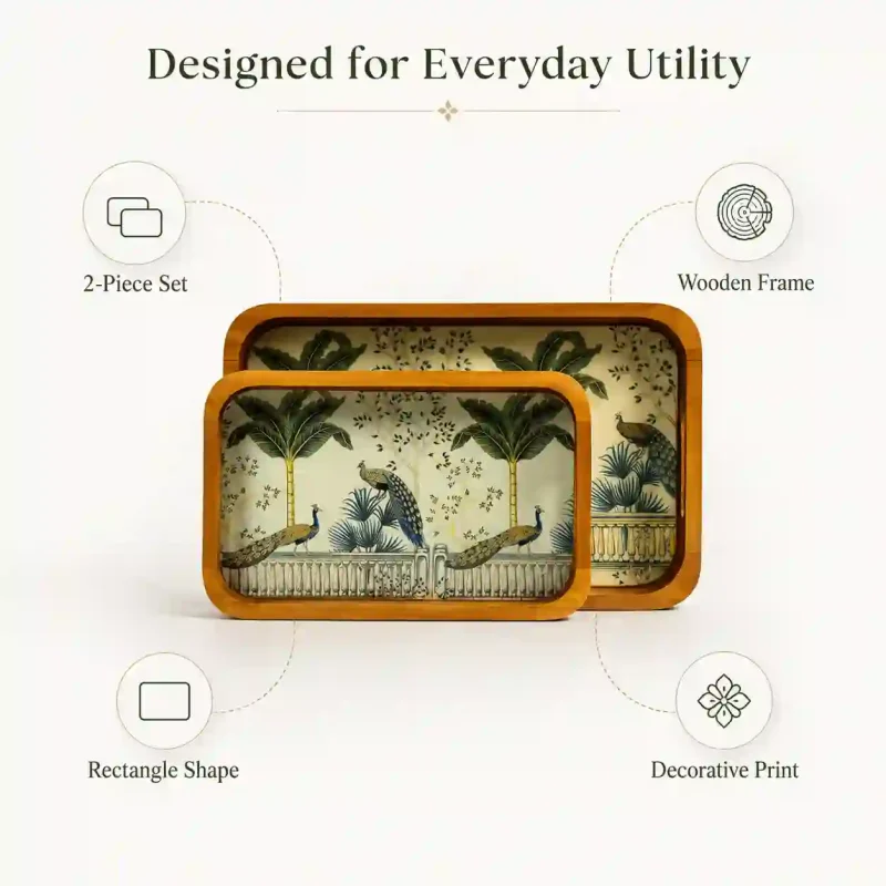 Galaxy Serving Tray-Arc Printed-Rectangle (Set of 1)