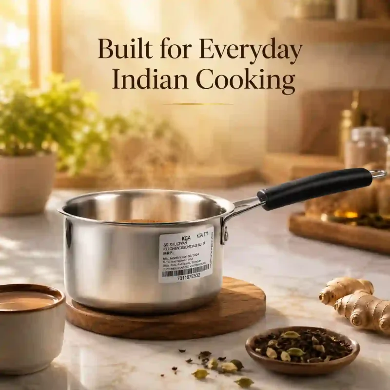Stainless Steel Saucepan No. 14-Heavy Base (Set of 1)