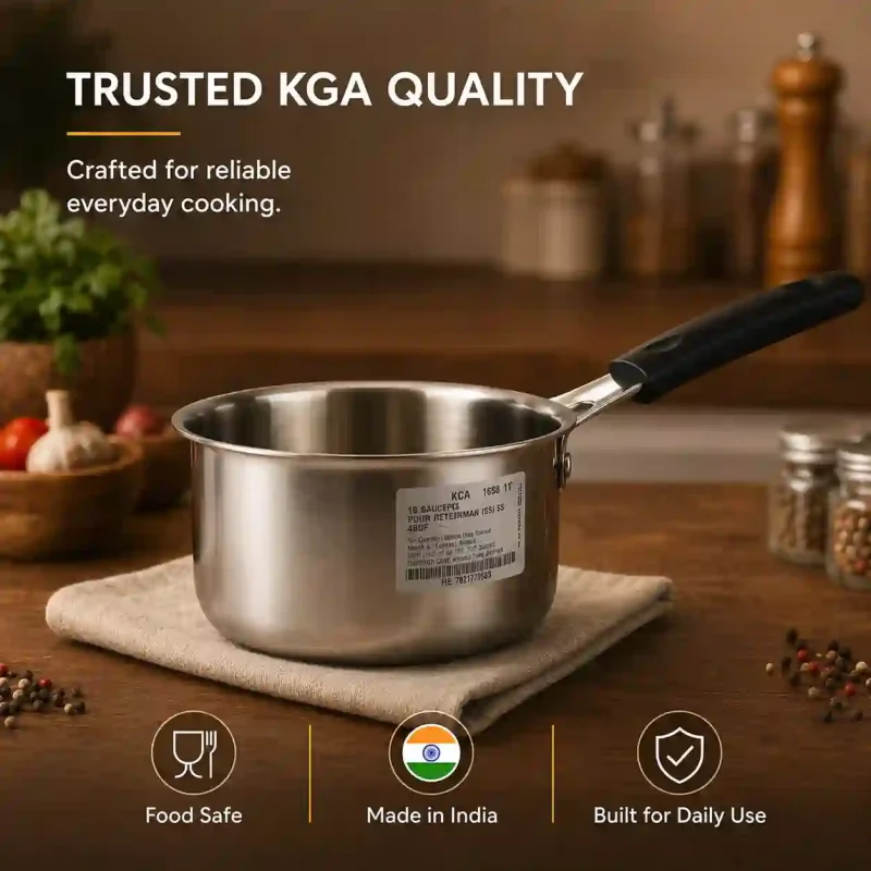 Stainless Steel Saucepan No 13-Durable Milk Pan (Set of 1)