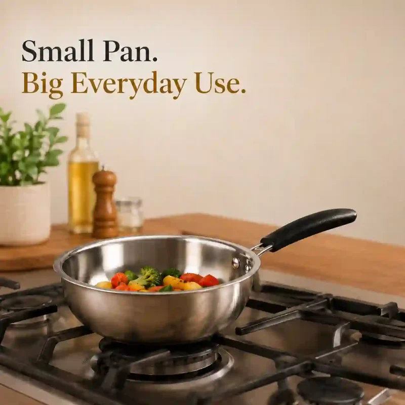 Stainless Steel Mini Frypan - Durable Frying Pan (Medium)