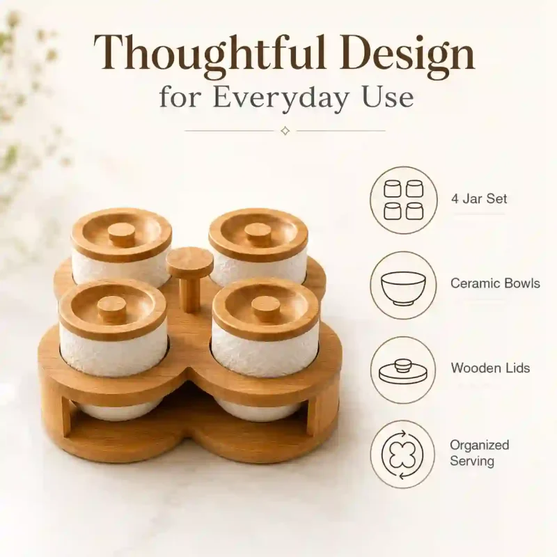 Revolving Ceramic Jar 4 Pieces-Food Storage (Set of 1)