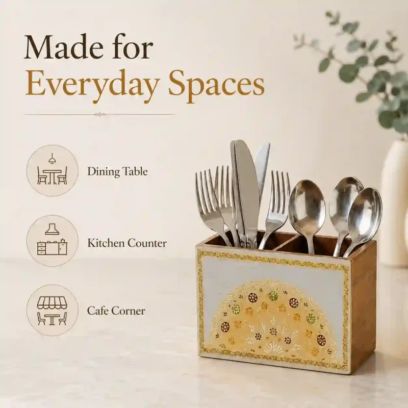 Signature Cutlery Holder With 2 Compartment - Holder (Set of 1)