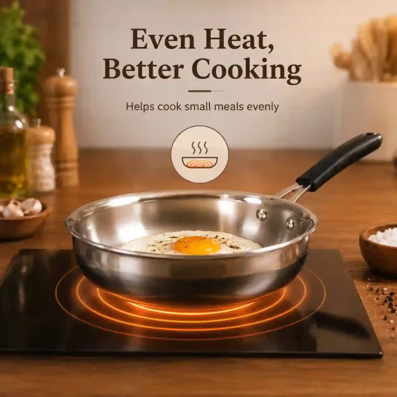 Stainless Steel Mini Frypan - Durable Egg Frying Pan (Large)